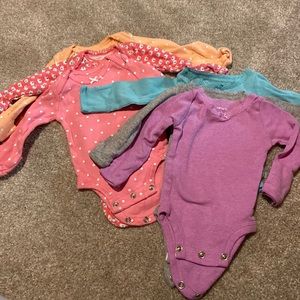 6 carters onesie newborn long sleeve bodysuits with handcuffs